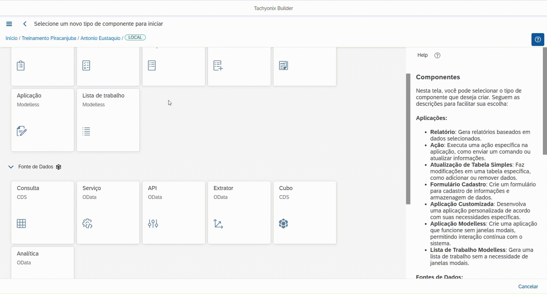 Configuração do Cubo